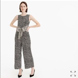 JCrew Pebble Print Bow Tie Jumpsuit